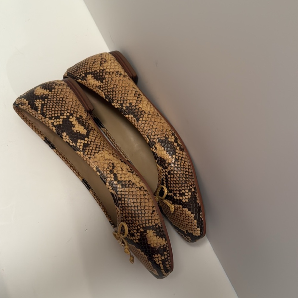 Sam Edelman Jillie Tan and Brown Snake Print Loafers - Picture 2 of 4